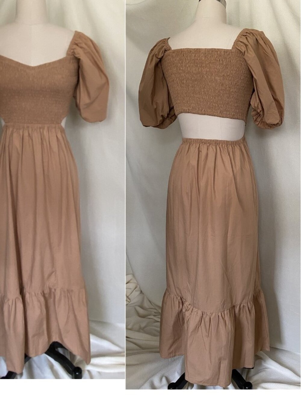 Anthropologie Faithfull Smocked Cut-Out Midi Dress new with tag - Picture 10 of 10